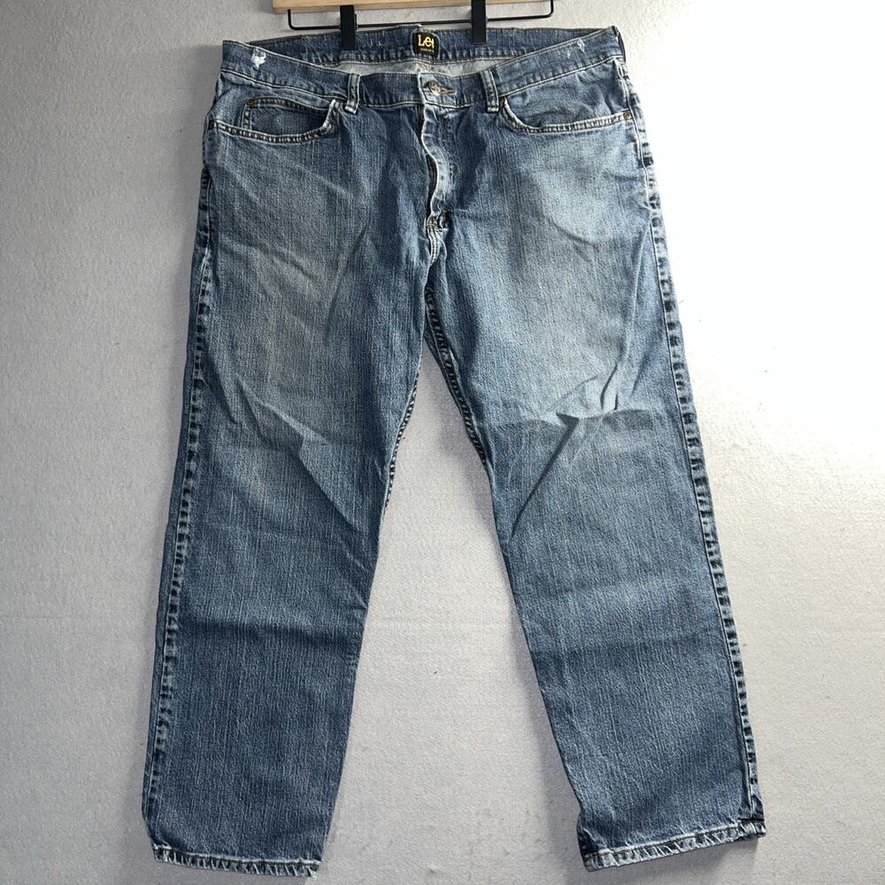 Lee Jeans Mens 38x29 Blue Regular Fit Straight Leg Denim VTG Wash